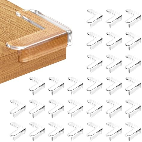 40 Stück Corner Protectors Kantenschutz Eckenschutz Baby Silikon Transparent Tischkantenschutz für Verschiedene Möbel Tischkantenschutz Selbstklebend Kinder Eckenschutz Kantenschutz (L)