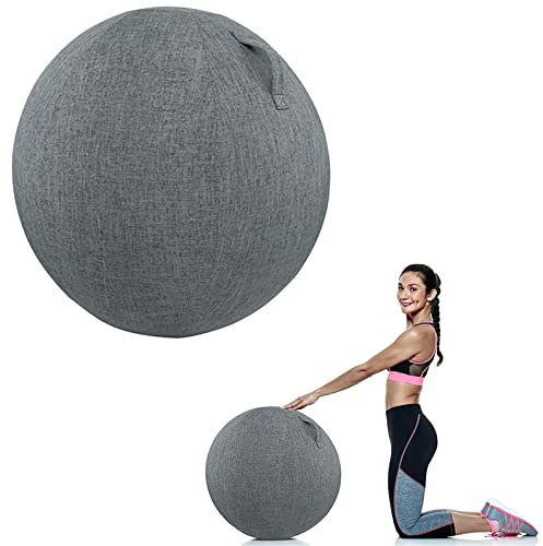 CALMR 55/65/75 cm Yoga Ball HüLle,Gymnastikball-Abdeckung Für Geburtsball Balanceball-Abdeckung Staubdicht Faltbar Sitzbälle Stoff Bezug Für Balance, Stabilität, Fitness, Cyan-65cm
