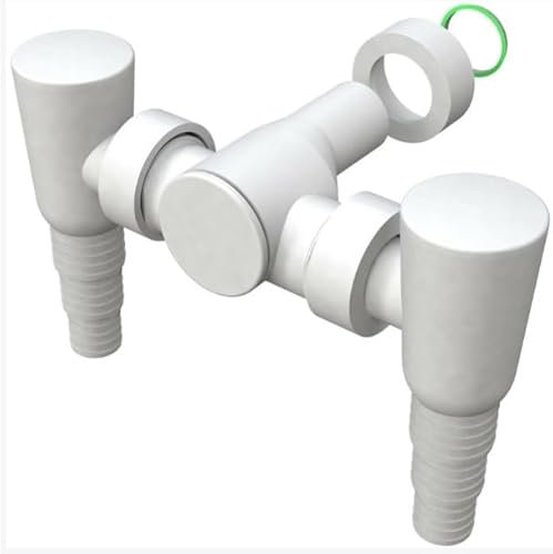 BSSTORE Sifón doble conexión desagüe lavadora secadora lavavajillas con válvula antirretorno Made in Italy