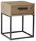 SUNA Nachttisch in Artisan Eiche Optik - Moderner Nachtschrank mit Schublade und schwarzem Metallgestell - 40 x 52 x 38,5 cm (B/H/T)