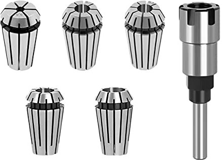 VENEKA 1/4 Zoll ER16 Router Spannzangen Adapter Verlängerungsstange mit Spannzangen Satz für Gravier- und Routenmaschinen aus Legiertem Stahl