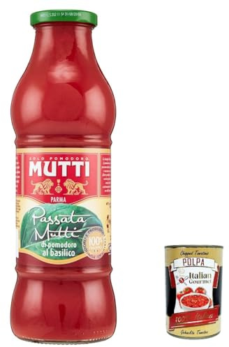 Passata di Pomodoro con basilico Tomatensauce 100% italiana fein 6 x 700g | Samtige Konsistenz, gusto mediterraneo e fertige Basis für Pasta, Pizza und Ragù, Gesamtnettogewicht 4,2 kg