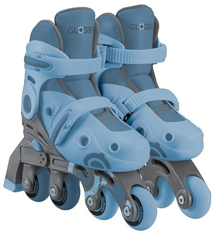 GLOBBER Learning Skates 2in1, Inline- und Quad-Skates Kinder, verstellbar Gr.30-33, ABEC 9, Rollengröße 54x24 mm, blau
