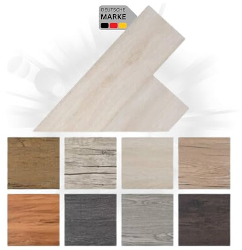 DELUKE® Vinylboden PVC-Dielen selbstklebend wasserfest | 2mm Stärke, Rutschfest | Laminat Vinyl Bodenbelag Laminatboden Dekor-Dielen Fußbodenlaminat Boden Planken Dielenboden | Hellbraun, 5,02m²