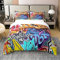 Loussiesd Hippie Graffiti Bettwäsche Set 100% Baumwolle Bunte Graffiti Art Gedruckt Bettbezug Set für Kinder Jungen Jugendliche Hip Hop Street Hipster Bettwäsche Set 135x200cm mit 1 Kissenbezug
