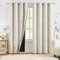 Treatmentex Verdunklungsvorhänge mit Gold Schmetterling Druck Blickdichte Gardinen mit Ösen für Kinderzimmer Mädchenzimmer Schlafzimmer Dekoschal 2er Set 225x140cm(H×B) Beige