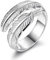 CASSIECA Ring aus Echtem 925 Sterling Silber für Damen Hochzeit Verlobung Ewigkeitsring Feder Engelsflügel Verstellbarer Offener Ring für Mama Freunde Geburtstagsgeschenke