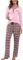 Yukiuiny Pyjama Femme Ensemble Coton Plaid Vêtement d'Intérieur Tee Shirt Manches Longues Col V Boutons Vêtement de Nuit Pantalons de Pyjama Printemps Douce Confortable B-Rose+Carreaux XL