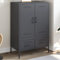 Willood Highboard, Sideboard mit Stauraum, Kommode Anrichte Verstellbare Schraubfüße, Beistellschrank Schrank, Industrie-Stil, Anthrazit 68x39x101,5 cm Stahl