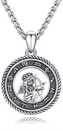 PARYFO Sternzeichen Schütze Halskette 925 Sterling Silber Schütze Anhänger Konstellationen Halskette Astrologie Horoskop Anhänger Schmuck Geschenke für Männer Frauen Unisex