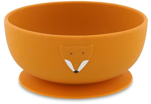 Trixie Silicone Bowl with Suction Mr. Fox - Non-Slip Baby Feeding Bowl - Strong Suction Base for Mess-Free Meals - Soft, Durable, and Easy to Clean - Perfect for Baby-Led Weaning & Toddlers