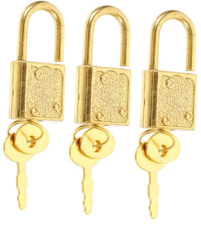 HOOTNEE 3set Lock Padlock Latch for Jewelry Box Hardware Small Locks Keys for Cabinet Padlock Box Accessory for Treasure Game Props