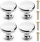 Silver Cabinet Door Knobs Set of 4 - Cupboard Door Handles Polished Chrome Handles with Screws, 25mm - Ideal for Kitchen, Drawers, Bedrooms and Furniture