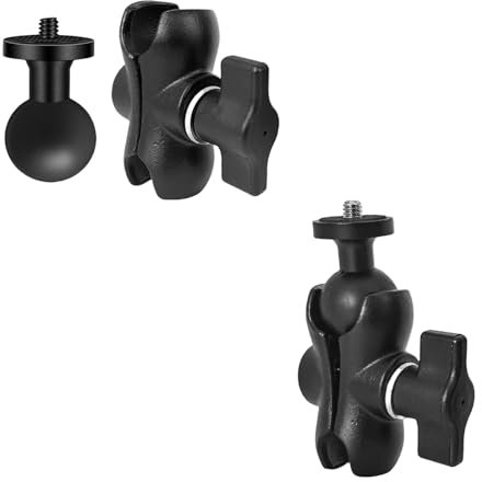 Adaptateur de montage à boule 1/4-20 pour Insta360 One X4, X3, X2, X, R, RS, GO 2, GoPro Hero, avec bras double prise de taille B, supports RAM RAP-B-201U (long 6,1 cm)