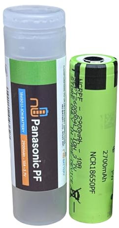 TVDC Panasonic NCR18650PF Flat Top Battery with Protective Plastic Case for E-Cigarettes, Vape Mods & Sub Ohm Kits, also for Torch, Handheld Devices 2ml Cartridge No Nicotine