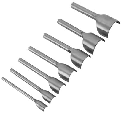 CYSFETENA 7 Stück Leder Stanzwerkzeug Halbrunde leather Cutter, A3 Stahl Leder Werkzeug Punch Cutter,Punziereisen für Lederhandwerk Gürtel Brieftaschen und Uhrenarmbänder 10mm 40mm