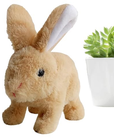 Lapin en Peluche - Jouet De Lapin Électrique | Bunny Interactif Réaliste | Jouet Interactif Réaliste De Paques | Peluche Électronique pour Jeunes | Cadeaux Pâques Jeunes pour Câliner Accompagner