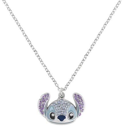 Disney STITCH versilberte Halskette mit steinbesetztem Anhänger