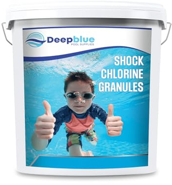 Deep Blue Shock Chlorine Granules, Fast-Dissolving Treatment for Hot Tubs and Swimming Pools (1Kg)