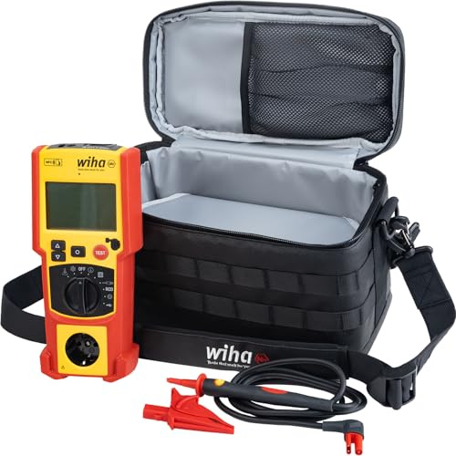 Wiha Gerätetester Set PAT one – Messgerät für Geräteprüfung | (47222) nach DIN VDE 0701/0702 mit KI‑Bilderkennung & NFC‑Dokumentation, Auto‑Test FI/RCD‑Prüfung, in Tasche inkl. Zubehör