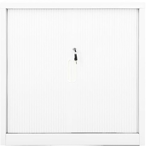 pokgdf Armoire peu encombrante avec porte coulissante blanche pour le rangement de livres et de DVD, ainsi que comme armoire à porte coulissante pour appareils multimédias avec 2 étagères