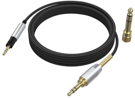 Asobilor Ersatzkabel für Sennheiser​, Kompatibles Audiokabel 2,5mm auf 3,5mm​ mit Nylon-Geflecht, passend für Modelle wie Momentum 4, Momentum 3​ oder PXC 550. 2m, inkl. 6,35mm Adapter.