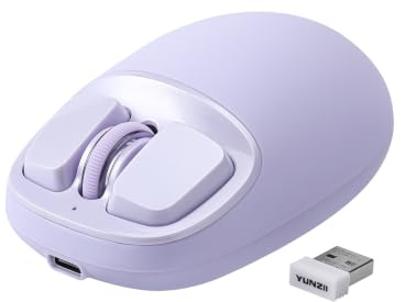 YUNZII C1 Wireless Tri-Mode Wireless Mouse 4800 DPI Optical (Purple) | 6-Level DPI, Optical Tracking, 500mAh Battery, 2.4G/USB-C/BT, Custom Mice for Laptop, Computer, iPad, MacBook