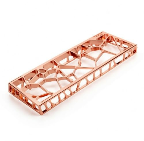 BWOFJGWH Tastaturgehäuse Tastaturrahmen Tastaturcase Tastaturabdeckung Massives Aluminium mit Rechteckigem Rahmen Und Seitlichen Ausschnitten Integrierte, V3-Version Galvanisiertes Roségold