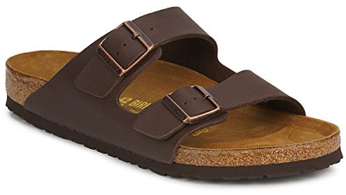 Birkenstock 051701 Arizona dark brown, Birko Flor sandalo Uomo, Brown EU 41