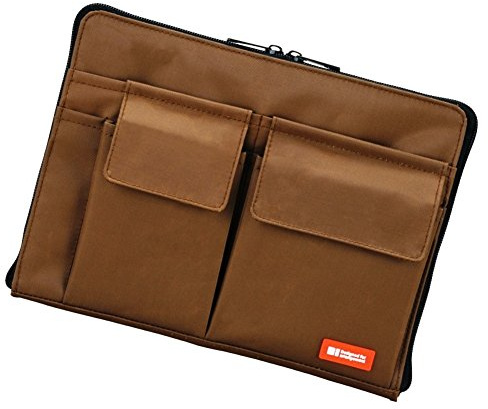 LIHIT LAB Laptophülle Mit Aufbewahrungstaschen (Bag-in-Bag), 18,9 x 24,8 cm, Braun (A7553-9)