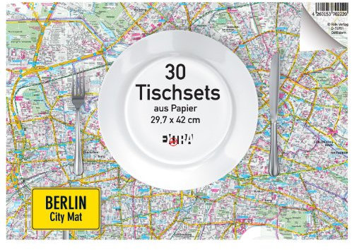 Extragoods - 30-teiliges Tischset 'Berlin' - Mehrfarbig - Rechteckig - 29,7 x 42 cm - Papiertischsets - Jede Gelegenheit - Handwäsche