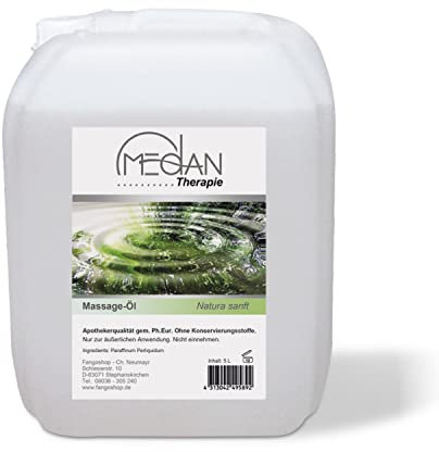 Medan Massageöl, Neutral, 5 Liter, Sanft, Griffig, Sparsam, Geruchsneutral, Mischbar mit Aromaölen, Unisex, Alle Altersgruppen und Geschlechter