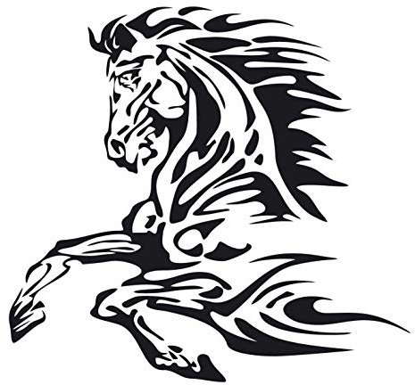 kleb-Drauf | 1 Pferd | Schwarz - matt | Autoaufkleber Autosticker Decal Aufkleber Sticker | Auto Car Motorrad Fahrrad Roller Bike | Deko Tuning Stickerbomb Styling Wrapping