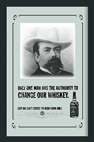 Unbekannt Jack Daniels Whiskey Jack - Bedruckter Spiegel mit Kunststoff Rahmen in Holzoptik, Kult-Spiegel - Grösse 20x30 cm