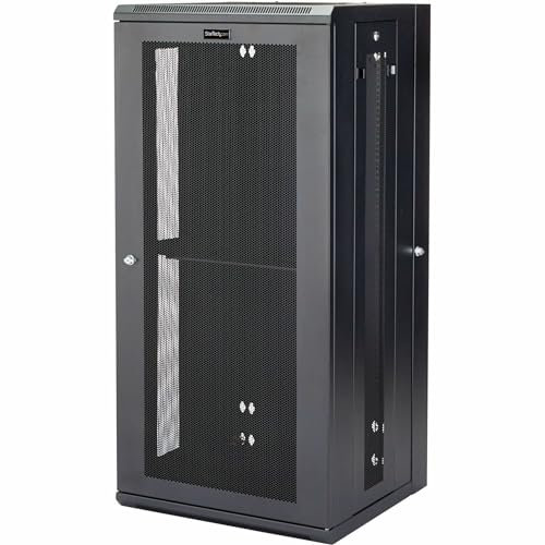 StarTech.com 4-Pfosten 26HE Wand Netzwerkschrank mit 1HE Fachboden, 19 Wand Server Rack für IT / Daten Computer Ausrüstung