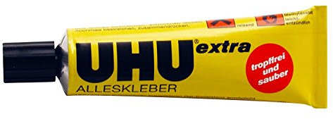 UHU Alleskleber 31g Tube (2er Pack) - Transparent, Hochviskos, Wasserfest, Extra Stark, Für Holz, Gummi, Kunststoff