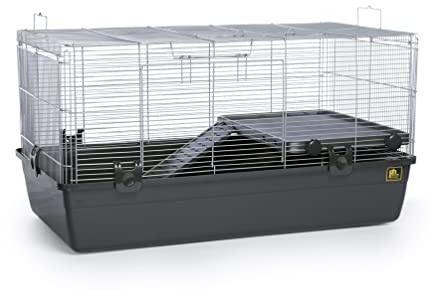 Prevue Pet Products Universal Small Animal Home - Small Animal Cage for Hamsters, Guinea Pigs, Ferrets, Dwarf Rabbits, Rats, Chinchillas, Hedgehogs, Indoor Use, Tight Wire Spacing - Gray