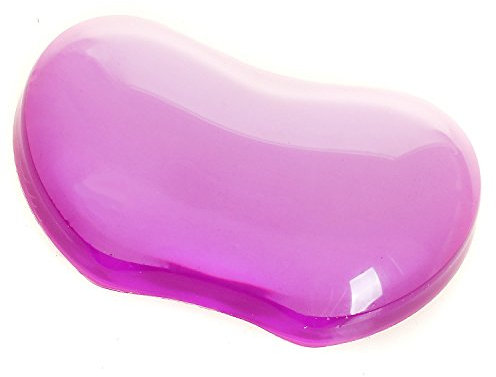 TUKA Extra Große Handballenauflage Crystals Gel, 13 cm x 8 cm Fleckenresistente Transparente Weiche Silikon Gel Handgelenkauflage Flex Auflage, Ergonomische & Hygienisch, Lila, TKC5111 purple