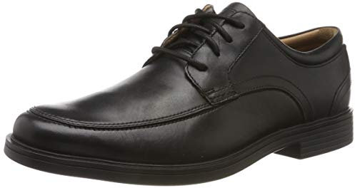 Clarks Un Aldric Park, Oxford Uomo, Black Leather, 43 EU