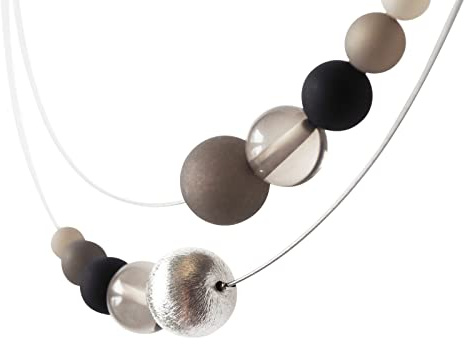 Polariskette grau schwarz Kette Collier Halskette