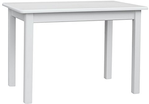 k koma Massiver Kiefernholztisch in Weiß – Zeitloses Design für Moderne Inneneinrichtung, 100 x 60 cm, Hersteller