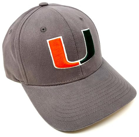 Mütze mit MVP-Logo, Universität von Miami Hurricanes, verstellbar, gebogen, Grau