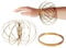 SHATCHI 11778 Bubble Infinity Arm Spring Slinky Juggle Dance 3D Magic Flow Ring Edelstahl Hand Fidget Spinner Interaktives kinetisches Dekompressionsspielzeug für Kinder Erwachsene, Gold, S