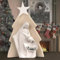 MAZZOLA LUCE Mini Presepe Moderno Albero di natale Bianco nocciola h15 cm scultura presepino natività Idea Regalo