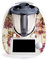 WANDKINGS Aufkleber Sticker für Thermomix TM6, Blumenmuster Holz