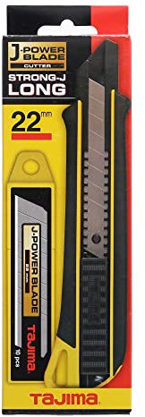 Tajima Strong-J Long Cuttermesser Set (22 mm) mit 10 extrastarken Endura Klingen, Edelstahl, Schwarz/Silber, Cuttermesser DC680 Strong-J Long