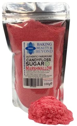 Baking Beauty and Beyond Premium Candy Floss Sugar 100g - Marshmallow Flavour