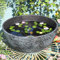 Sungmor Moderne Marmor-Textur Gartenschale – 39 cm Esche Schwarz Harz Blumentopf Hydrokultur Schüssel Pflanzgefäß – Großer Pflanzgefäß, Gartenpflanzentopf, Terrasse Garten Hof Dekoration