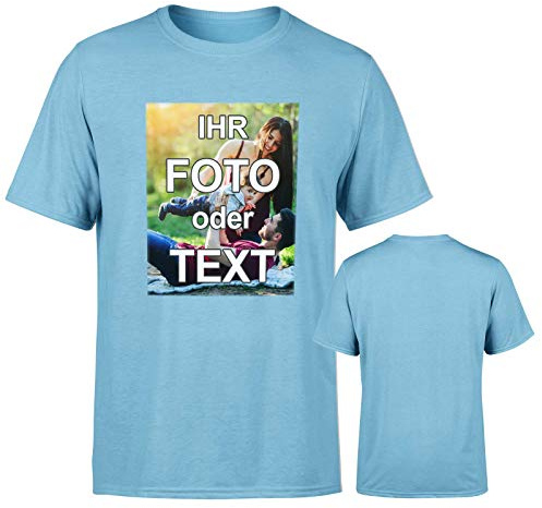 T-Shirt vollfarbig EINSEITIG Bedruckt mit eigenem Foto Text Logo Name selbst gestalten * ringgesponnene Baumwolle * digitaler Direktdruck