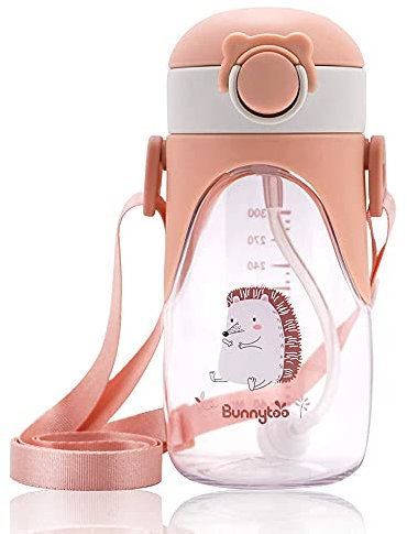 Bunnytoo Trainer CupTrinklernbecher,400ml Trinkflasche Kinder,Baby Trinkbecher,Auslaufsicher,Langlebig und Hygienisch, ab 12 Monaten | Für Kinder und Baby Geeignet | BPA-Frei | Aprikose